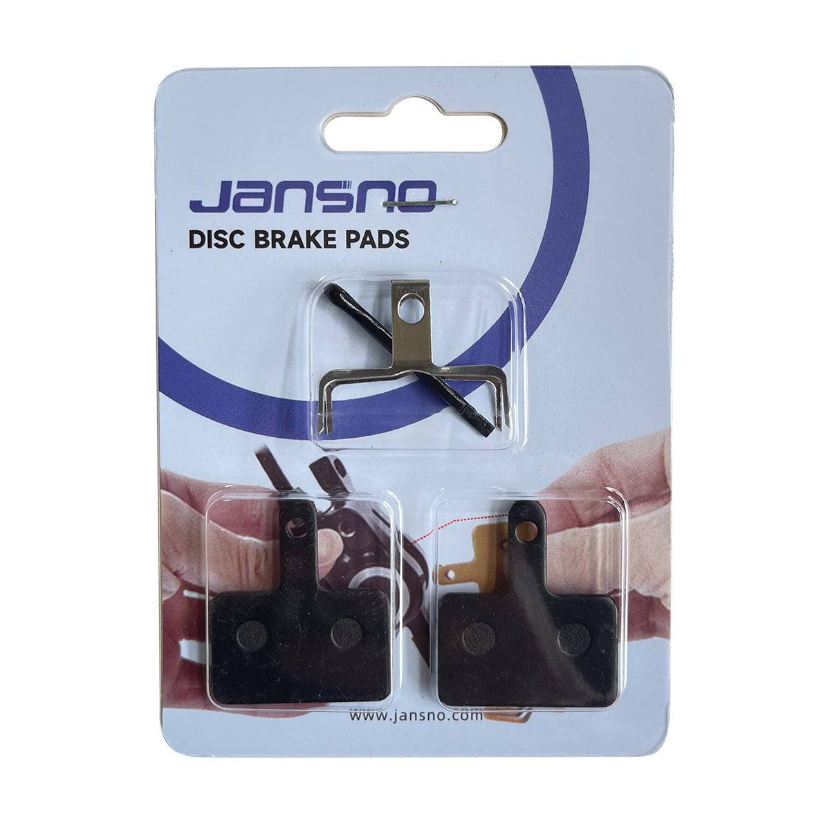 两对Jansno电动自行车刹车片,适用于电动自行车盘式刹车系统的刹车垫。