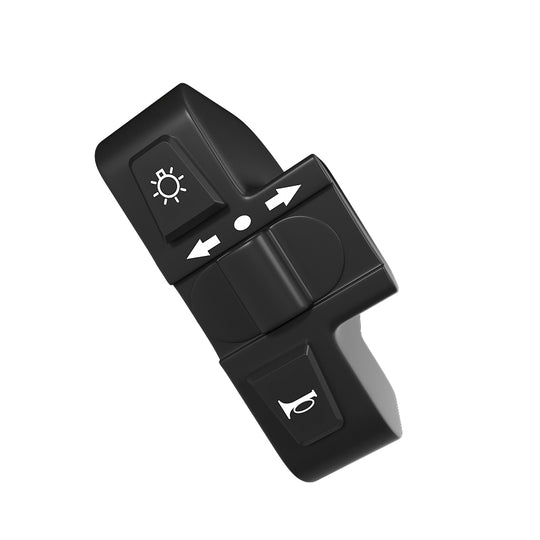 The switches for the headlights, turn signals and horn of the electric bicycle.