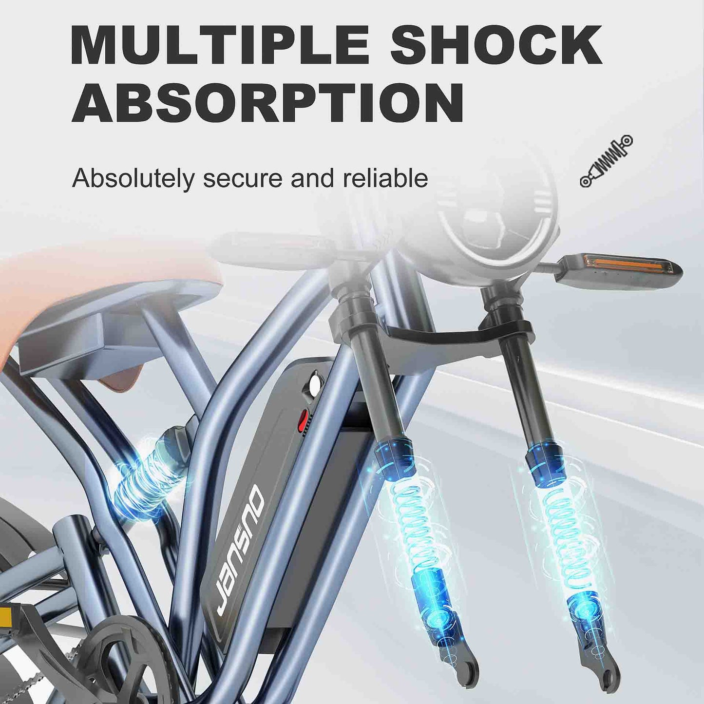 Jansno X50 Vélo électrique 20" x 4.0 Vélo électrique pour adultes avec moteur sans balai 750W 48V 12.8Ah Batterie amovible Ebike Mountain Bicycle