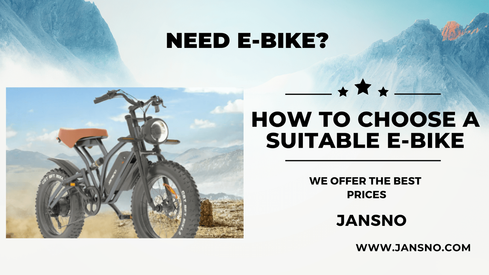 How to Choose a Suitable E-Bike