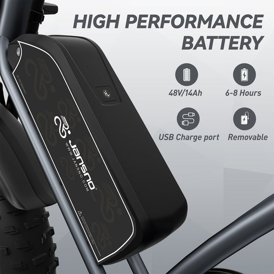 JANSNO X50 Fat Tire Electric Bike for Adults,750W Motor, 48V 14Ah Removable Battery
