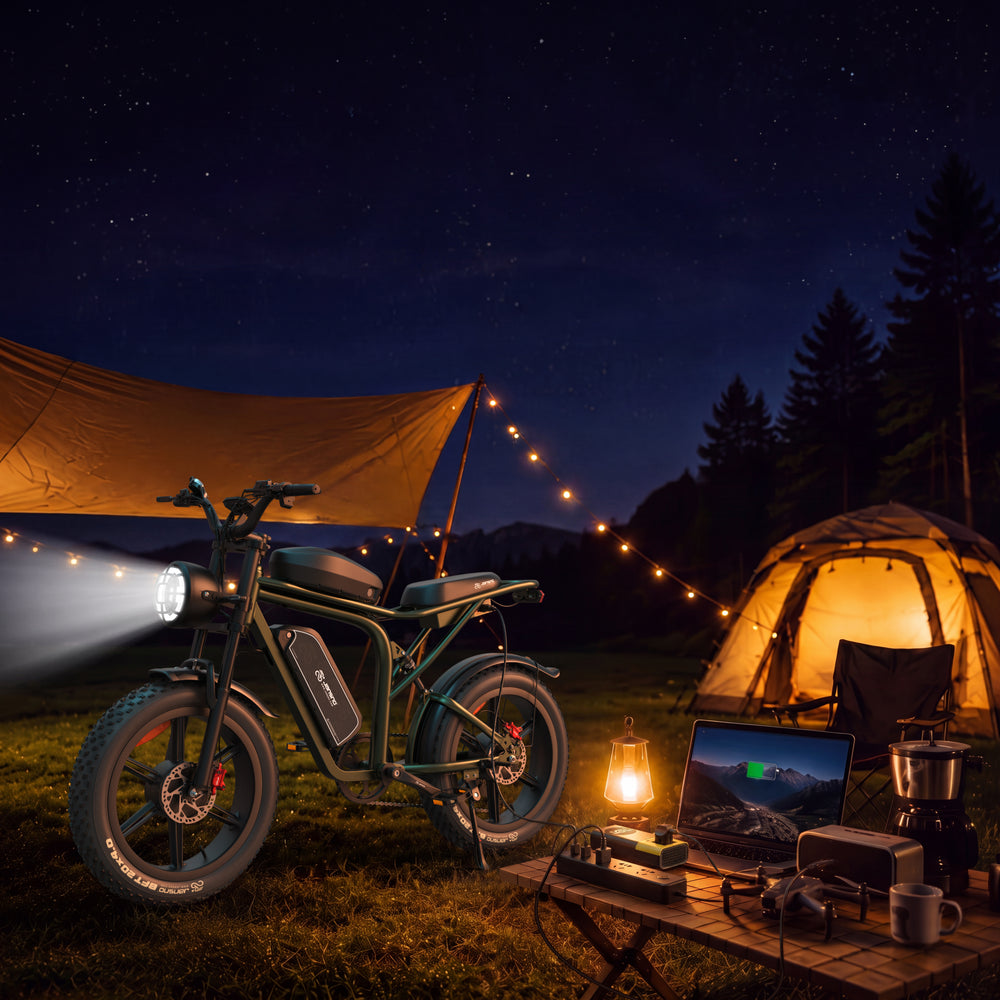Jansno X80 – All-Terrain Sports E-Bike with Storage Bag, Supports 2 Riders