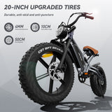JANSNO X50 Electric Bike 20"x4.0 Fat Tire for Adults,750W Brushless Motor, 48V 14Ah Removable Battery, 7-Speed Shimano Transmission