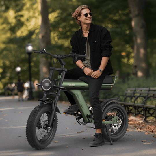 Jansno X90 electric bike for teens featuring sleek frame, large wheels, and handlebar controls, ideal for daily urban commuting.