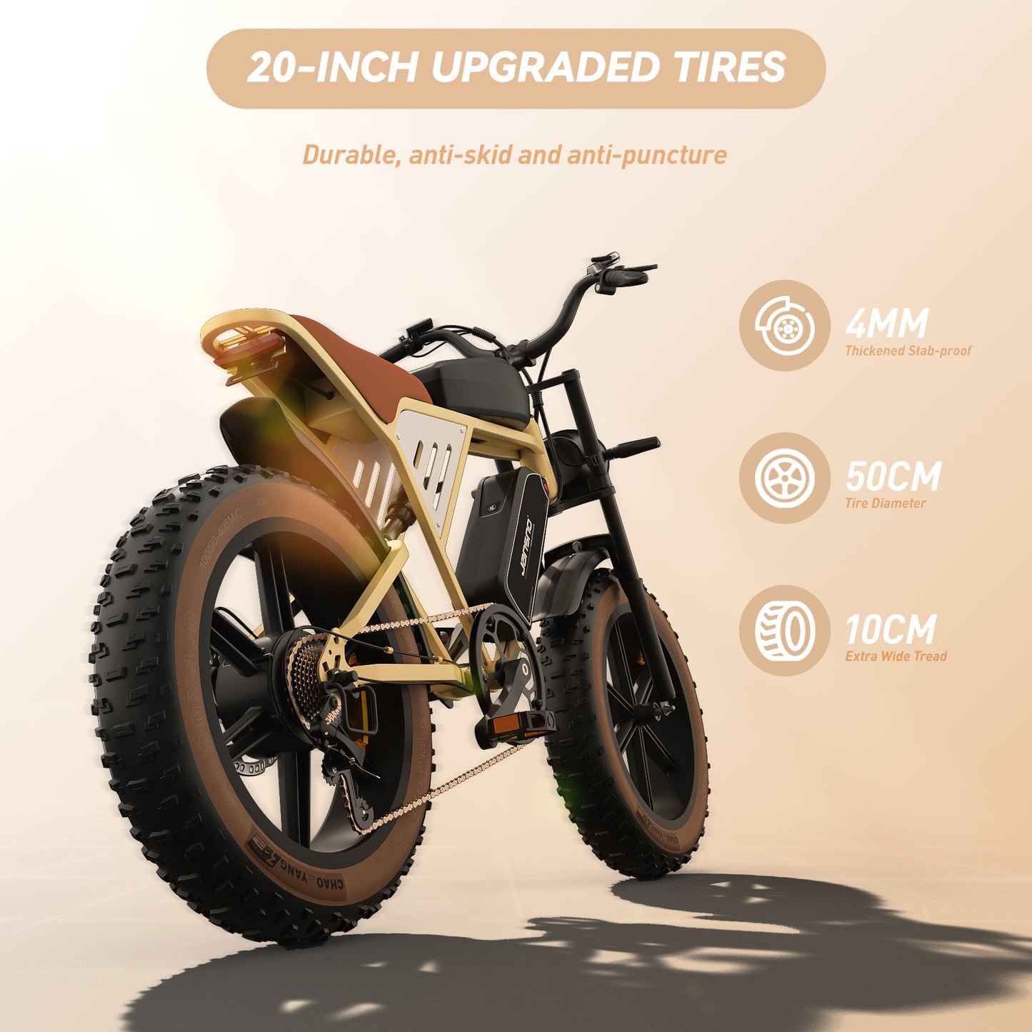 JANSNO X70 Electric Bike 750W Motor 48V 14AH And 20AH Dual Batteries 20 * 4.0 Fat Tires 7-Speed Shimano 120 Miles Range 26MPH Speed Electric Mountain Bicycle