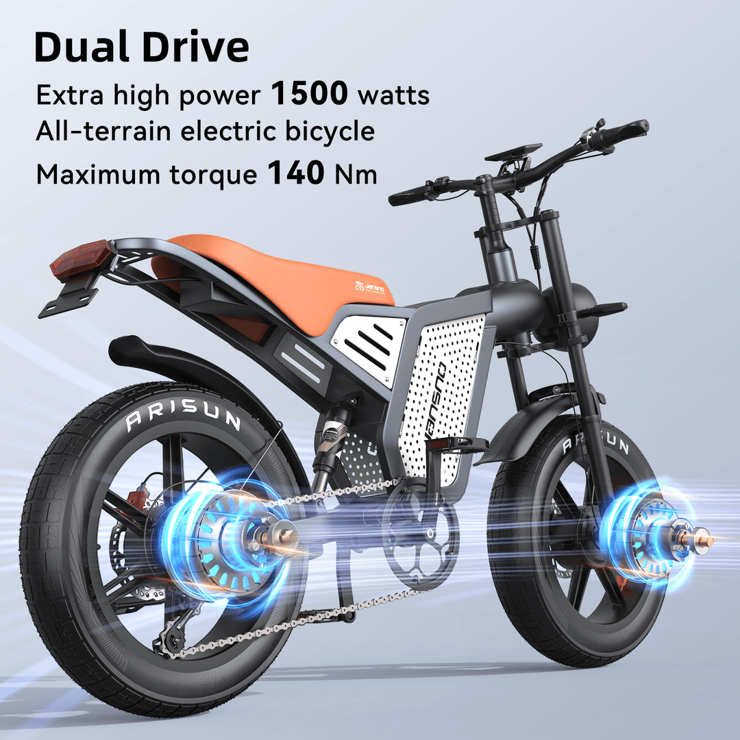 high power electric bicycle JANSNO X60 Electric Bike Dual Motor All-Wheel Drive