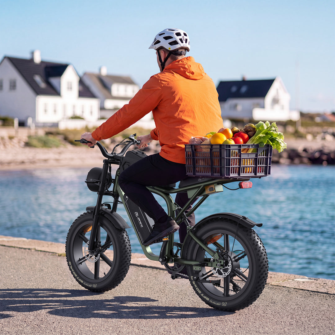 Jansno X80 – All-Terrain Sports E-Bike with Storage Bag, Supports 2 Riders