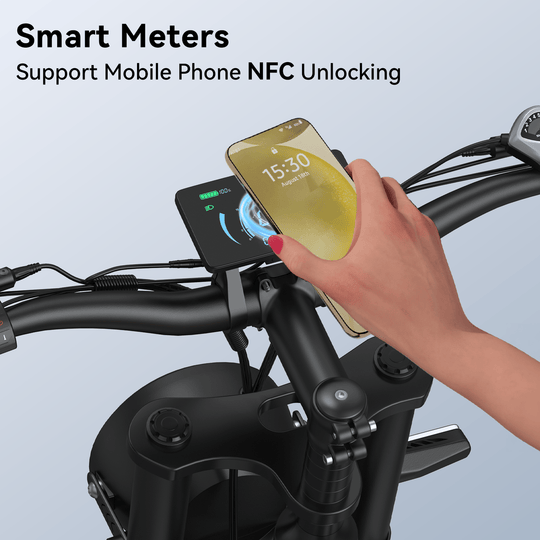 JANSNO X60 electric bike with dual motors and all-wheel drive, featuring an NFC tag, ideal for city commuting and long-distance riding.