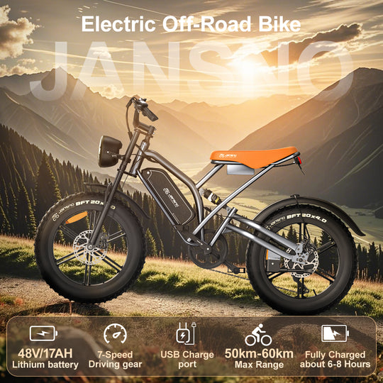JANSNO X50 Fat Tire Electric Bike for Adults, 25km/h