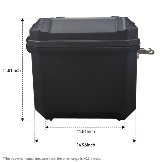 The side view of the rear cargo box size for jansno x60