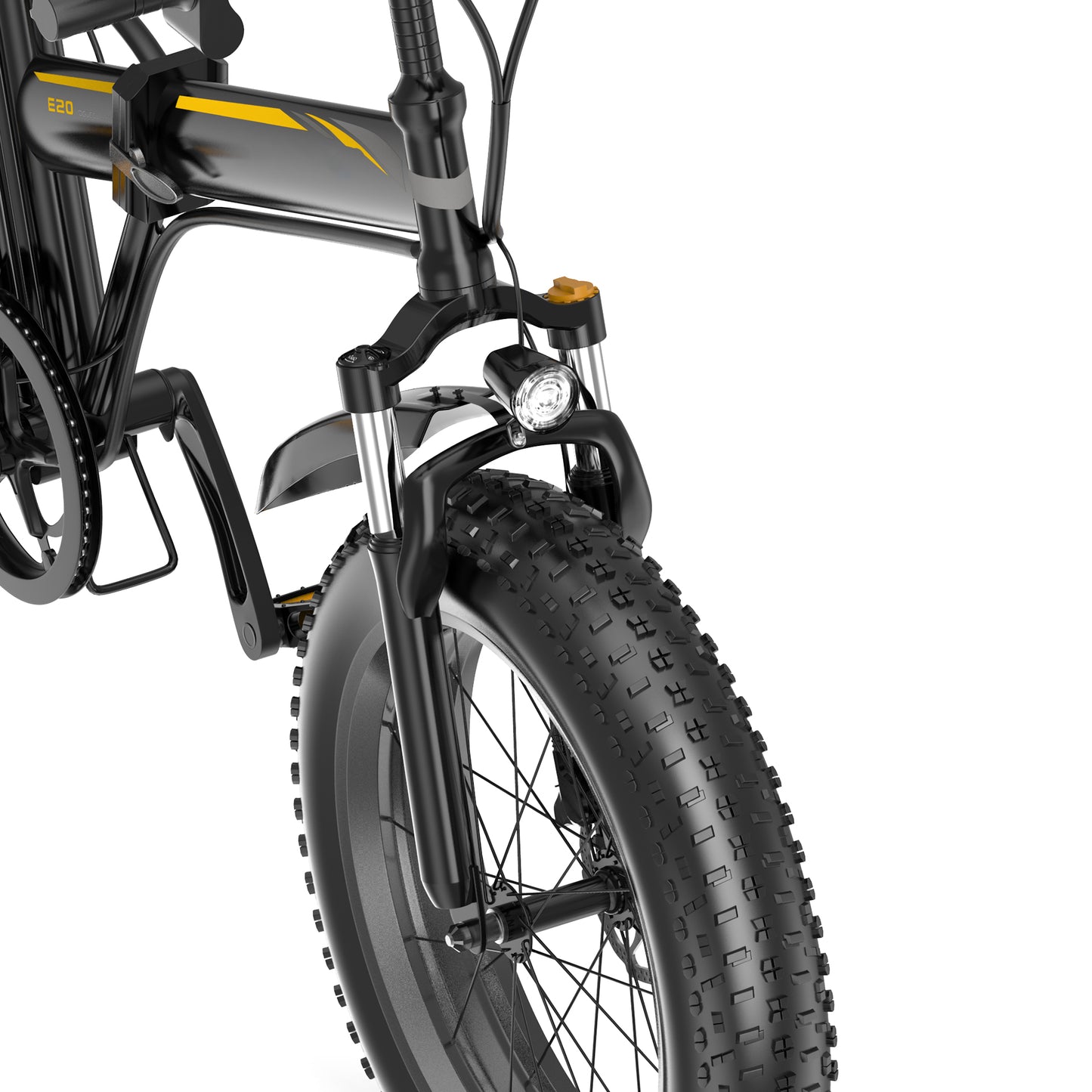 Janobike E20 Bicicletta elettrica per adulti Pieghevole 20 "x 4.0 Bicicletta elettrica per pneumatici da neve con motore da 500 W Batteria da 48 V 12,8 Ah